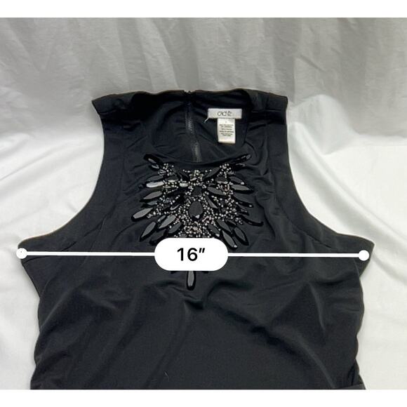 Y2K Vintage Cache Black Rhinestone Neckline Top Women's Large Whimsygoth Bling - Picture 5 of 8